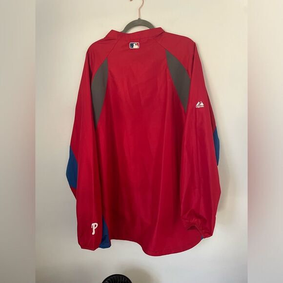 Majestic MLB Philadelphia Phillies Authentic Cool Base Apparel Pullover 1/4 Zip - Picture 7 of 11